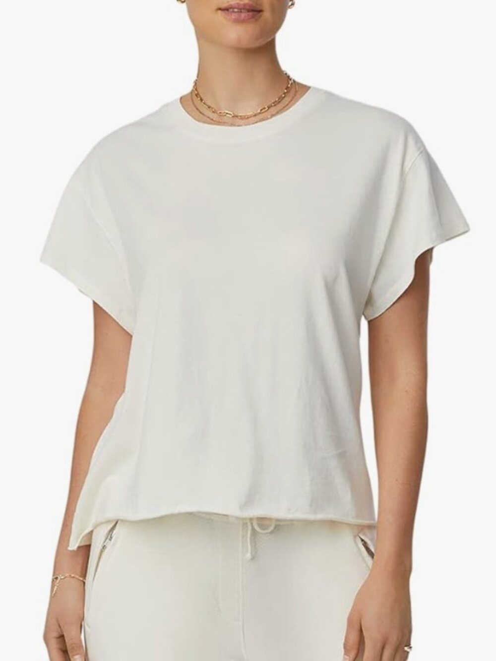 Sincerely Jules x Bandier Aster Crew Neck Short-Sleeve Tee 2X Cream NWT